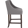 image:imageFlash Furniture Carmel Series 24 High Transitional Tufted Walnut Counter Height Stool with Accent Nail Trim in Dark Gray FabricDark Gray Fabric