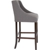 image:imageFlash Furniture Carmel Series 24 High Transitional Tufted Walnut Counter Height Stool with Accent Nail Trim in Dark Gray FabricDark Gray Fabric