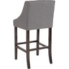 image:imageFlash Furniture Carmel Series 24 High Transitional Tufted Walnut Counter Height Stool with Accent Nail Trim in Dark Gray FabricDark Gray Fabric