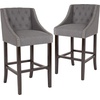 image:imageFlash Furniture Carmel Series 24 High Transitional Tufted Walnut Counter Height Stool with Accent Nail Trim in Dark Gray FabricDark Gray Fabric