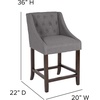 image:imageFlash Furniture Carmel Series 24 High Transitional Tufted Walnut Counter Height Stool with Accent Nail Trim in Dark Gray FabricDark Gray Fabric