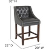 image:imageFlash Furniture Carmel Series 24 High Transitional Tufted Walnut Counter Height Stool with Accent Nail Trim in Dark Gray FabricDark Gray Leathersoft