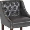 image:imageFlash Furniture Carmel Series 24 High Transitional Tufted Walnut Counter Height Stool with Accent Nail Trim in Dark Gray FabricDark Gray Leathersoft
