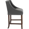 image:imageFlash Furniture Carmel Series 24 High Transitional Tufted Walnut Counter Height Stool with Accent Nail Trim in Dark Gray FabricDark Gray Leathersoft