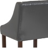 image:imageFlash Furniture Carmel Series 24 High Transitional Tufted Walnut Counter Height Stool with Accent Nail Trim in Dark Gray FabricDark Gray Leathersoft