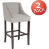 image:imageFlash Furniture Carmel Series 24 High Transitional Tufted Walnut Counter Height Stool with Accent Nail Trim in Dark Gray FabricLight Gray Fabric