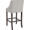 image:imageFlash Furniture Carmel Series 24 High Transitional Tufted Walnut Counter Height Stool with Accent Nail Trim in Dark Gray FabricLight Gray Fabric