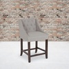 image:imageFlash Furniture Carmel Series 24 High Transitional Tufted Walnut Counter Height Stool with Accent Nail Trim in Dark Gray FabricLight Gray Fabric