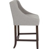 image:imageFlash Furniture Carmel Series 24 High Transitional Tufted Walnut Counter Height Stool with Accent Nail Trim in Dark Gray FabricLight Gray Fabric