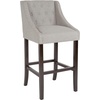 image:imageFlash Furniture Carmel Series 24 High Transitional Tufted Walnut Counter Height Stool with Accent Nail Trim in Dark Gray FabricLight Gray Fabric
