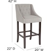 image:imageFlash Furniture Carmel Series 24 High Transitional Tufted Walnut Counter Height Stool with Accent Nail Trim in Dark Gray FabricLight Gray Fabric