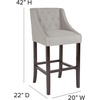 image:imageFlash Furniture Carmel Series 24 High Transitional Tufted Walnut Counter Height Stool with Accent Nail Trim in Dark Gray FabricLight Gray Fabric