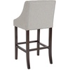 image:imageFlash Furniture Carmel Series 24 High Transitional Tufted Walnut Counter Height Stool with Accent Nail Trim in Dark Gray FabricLight Gray Fabric