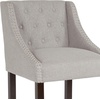 image:imageFlash Furniture Carmel Series 24 High Transitional Tufted Walnut Counter Height Stool with Accent Nail Trim in Dark Gray FabricLight Gray Fabric