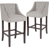 image:imageFlash Furniture Carmel Series 24 High Transitional Tufted Walnut Counter Height Stool with Accent Nail Trim in Dark Gray FabricLight Gray Fabric