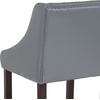 image:imageFlash Furniture Carmel Series 24 High Transitional Tufted Walnut Counter Height Stool with Accent Nail Trim in Dark Gray FabricLight Gray Leather