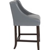 image:imageFlash Furniture Carmel Series 24 High Transitional Tufted Walnut Counter Height Stool with Accent Nail Trim in Dark Gray FabricLight Gray Leather