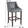image:imageFlash Furniture Carmel Series 24 High Transitional Tufted Walnut Counter Height Stool with Accent Nail Trim in Dark Gray FabricLight Gray Leathersoft