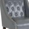 image:imageFlash Furniture Carmel Series 24 High Transitional Tufted Walnut Counter Height Stool with Accent Nail Trim in Dark Gray FabricLight Gray Leathersoft