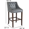image:imageFlash Furniture Carmel Series 24 High Transitional Tufted Walnut Counter Height Stool with Accent Nail Trim in Dark Gray FabricLight Gray Leathersoft