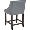 image:imageFlash Furniture Carmel Series 24 High Transitional Tufted Walnut Counter Height Stool with Accent Nail Trim in Dark Gray FabricLight Gray Leathersoft