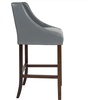 image:imageFlash Furniture Carmel Series 24 High Transitional Tufted Walnut Counter Height Stool with Accent Nail Trim in Dark Gray FabricLight Gray Leathersoft