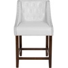 image:imageFlash Furniture Carmel Series 24 High Transitional Tufted Walnut Counter Height Stool with Accent Nail Trim in Dark Gray FabricWhite Leathersoft