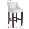 image:imageFlash Furniture Carmel Series 24 High Transitional Tufted Walnut Counter Height Stool with Accent Nail Trim in Dark Gray FabricWhite Leathersoft