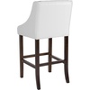 image:imageFlash Furniture Carmel Series 24 High Transitional Tufted Walnut Counter Height Stool with Accent Nail Trim in Dark Gray FabricWhite Leathersoft