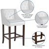 image:imageFlash Furniture Carmel Series 24 High Transitional Tufted Walnut Counter Height Stool with Accent Nail Trim in Dark Gray FabricWhite Leathersoft