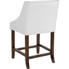 image:imageFlash Furniture Carmel Series 24 High Transitional Tufted Walnut Counter Height Stool with Accent Nail Trim in Dark Gray FabricWhite Leathersoft