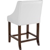 image:imageFlash Furniture Carmel Series 24 High Transitional Tufted Walnut Counter Height Stool with Accent Nail Trim in Dark Gray FabricWhite Leathersoft
