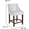 image:imageFlash Furniture Carmel Series 24 High Transitional Tufted Walnut Counter Height Stool with Accent Nail Trim in Dark Gray FabricWhite Leathersoft