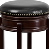 image:imageFlash Furniture Carol 29 High Backless Cappuccino Wood Barstool with Carved Apron and Black LeatherSoft Swivel SeatCappuccino
