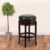 image:imageFlash Furniture Carol 29 High Backless Cappuccino Wood Barstool with Carved Apron and Black LeatherSoft Swivel SeatCappuccino