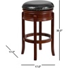 image:imageFlash Furniture Carol 29 High Backless Cappuccino Wood Barstool with Carved Apron and Black LeatherSoft Swivel SeatLight Cherry