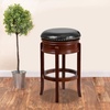 image:imageFlash Furniture Carol 29 High Backless Cappuccino Wood Barstool with Carved Apron and Black LeatherSoft Swivel SeatLight Cherry