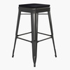 image:imageFlash Furniture Cierra 4 Pack Commercial Indoor Bar Height Stools  Teal Galvanized Steel Frame  TealBlue AllWeather Poly Resin Seat  30 High  BacklessBlack Resin Wood SeatBlack Frame
