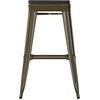 image:imageFlash Furniture Cierra 4 Pack Commercial Indoor Bar Height Stools  Teal Galvanized Steel Frame  TealBlue AllWeather Poly Resin Seat  30 High  BacklessBlack Resin Wood SeatGun Metal Frame