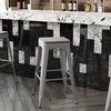 image:imageFlash Furniture Cierra 4 Pack Commercial Indoor Bar Height Stools  Teal Galvanized Steel Frame  TealBlue AllWeather Poly Resin Seat  30 High  BacklessGray Resin Wood SeatSilver Frame
