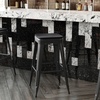 image:imageFlash Furniture Cierra 4 Pack Commercial Indoor Bar Height Stools  Teal Galvanized Steel Frame  TealBlue AllWeather Poly Resin Seat  30 High  BacklessBlack Resin Wood SeatBlack Frame