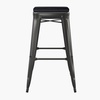 image:imageFlash Furniture Cierra 4 Pack Commercial Indoor Bar Height Stools  Teal Galvanized Steel Frame  TealBlue AllWeather Poly Resin Seat  30 High  BacklessBlack Resin Wood SeatBlack Frame