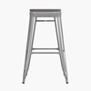 image:imageFlash Furniture Cierra 4 Pack Commercial Indoor Bar Height Stools  Teal Galvanized Steel Frame  TealBlue AllWeather Poly Resin Seat  30 High  BacklessGray Resin Wood SeatSilver Frame
