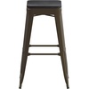 image:imageFlash Furniture Cierra 4 Pack Commercial Indoor Bar Height Stools  Teal Galvanized Steel Frame  TealBlue AllWeather Poly Resin Seat  30 High  BacklessBlack Resin Wood SeatGun Metal Frame