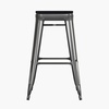 image:imageFlash Furniture Cierra 4 Pack Commercial Indoor Bar Height Stools  Teal Galvanized Steel Frame  TealBlue AllWeather Poly Resin Seat  30 High  BacklessBlack Resin Wood SeatBlack Frame