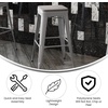 image:imageFlash Furniture Cierra 4 Pack Commercial Indoor Bar Height Stools  Teal Galvanized Steel Frame  TealBlue AllWeather Poly Resin Seat  30 High  BacklessGray Resin Wood SeatSilver Frame