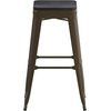 image:imageFlash Furniture Cierra 4 Pack Commercial Indoor Bar Height Stools  Teal Galvanized Steel Frame  TealBlue AllWeather Poly Resin Seat  30 High  BacklessBlack Resin Wood SeatGun Metal Frame