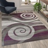 image:imageFlash Furniture Cirrus Collection Swirl Patterned Area Rug  Turquoise Olefin Fibers with Jute Backing  8 x 10  Entryway Living Room BedroomPurple