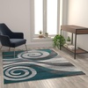 image:imageFlash Furniture Cirrus Collection Swirl Patterned Area Rug  Turquoise Olefin Fibers with Jute Backing  8 x 10  Entryway Living Room BedroomTurquoise