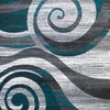 image:imageFlash Furniture Cirrus Collection Swirl Patterned Area Rug  Turquoise Olefin Fibers with Jute Backing  8 x 10  Entryway Living Room BedroomTurquoise
